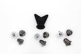 A group of WRS All Surface/All Weather M5 Stud Kit screws and nuts on a white surface, SEO keywords: stud kit.