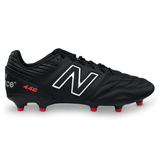 New Balance 442 V2 Pro Wide Rugby Cleat Firm Ground Boot Black Silver SKU MS41FBK2 2E World Rugby Shop