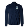 Navy blue CSU Monterey Bay Otter Rugby Elite Windstopper jacket with a zip front, side pockets, and an embroidered logo on the left chest area by EMB Canterbury.