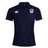 Navy blue CSU Monterey Bay Otter Rugby Waimak polo shirt by EMB Canterbury with the Fiji rugby logo embroidered on the right chest and an embroidered EMB Canterbury logo.