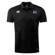 The Valley Panthers Rugby Club Dry Polo by EMB Canterbury, in black, features Vapodri Technology with a classic collar. It showcases the Canterbury logo on the right chest and another logo on the left, offering style and comfort while keeping you cool.