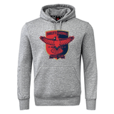 Gray hooded sweatshirt fleece with the "Charlotte Cardinals Rugby Club Club" logo featuring a red cardinal and the years 2020 and 2021. - WRS Canterbury Hoodie.