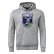 Gray Seattle Rugby Club Club Hoodie by WRS Canterbury featuring a green and purple emblem with a stylized orca and rugby ball.