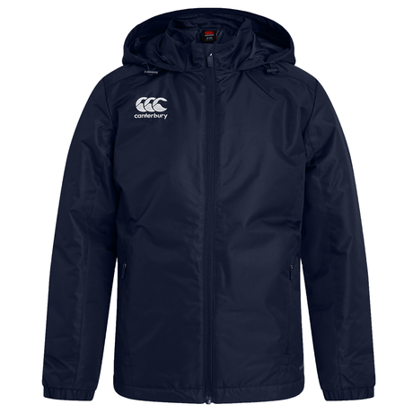 A Canterbury Club Vaposhield Stadium Jacket with a white boat on it.