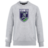 The Seattle Rugby Club Crew Sweatshirt by WRS Canterbury combines comfort with classic style. This ultra-soft gray crew sweatshirt showcases an embroidered "Seattle Rugby" logo featuring a stylized sea creature and "Est. 1966," while the left sleeve is adorned with the Canterbury brand logo.