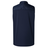 Canterbury Elite Microlite Gilet with a high collar and a darker blue upper section, displayed against a white background.