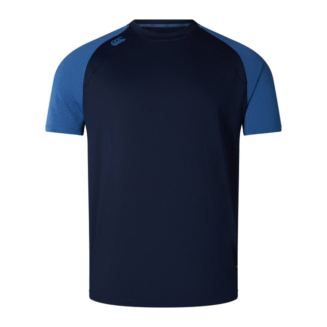 The Canterbury Elite Training Tee in navy and blue from Canterbury.