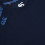 A close up of a Canterbury Elite Training Tee in navy blue by Canterbury.