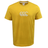 A Canterbury Radial CCC Logo T-Shirt in yellow, featuring a white radial CCC logo on the front.