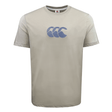 The Canterbury Radial CCC Logo T-Shirt, in beige, features short sleeves and a blue "CCC" logo on the chest. Made from a premium cotton-heavy blend, it combines classic style and comfort for everyday wear.