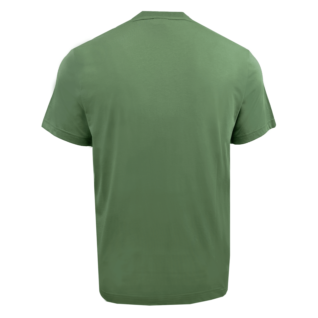 The Canterbury Radial CCC Logo T-Shirt, a plain green short-sleeved tee shown from the back, features classic style and comfort in a premium cotton-heavy blend.