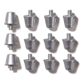 A set of twelve Canterbury Long Performance Studs arranged in a 4x3 grid on a white background.