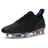 Canterbury Speed Infinite Elite SG - Black/Verbena soccer shoes in black and purple.