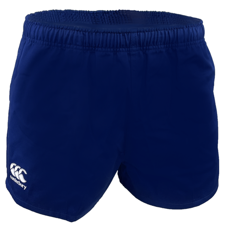 The Canterbury Classic Rugged Drill Short 3-Pack Bundle by Bundle Canterbury offers navy blue shorts with an elastic waistband and a small logo on the left leg, perfect for showcasing your athletic prowess.