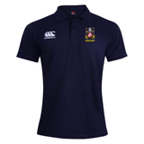 Presenting the CenCal Youth Bullard Waimak Polo by EMB Canterbury, crafted from a comfortable cotton polyester blend, showcasing the distinctive Canterbury logo on the left chest and a vibrant crest on the right.