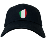 Just In: EMB Canterbury's Italy Shield Flex Drill Cap, featuring an emblem with Italy's red, white, and green vertical tricolor shield.