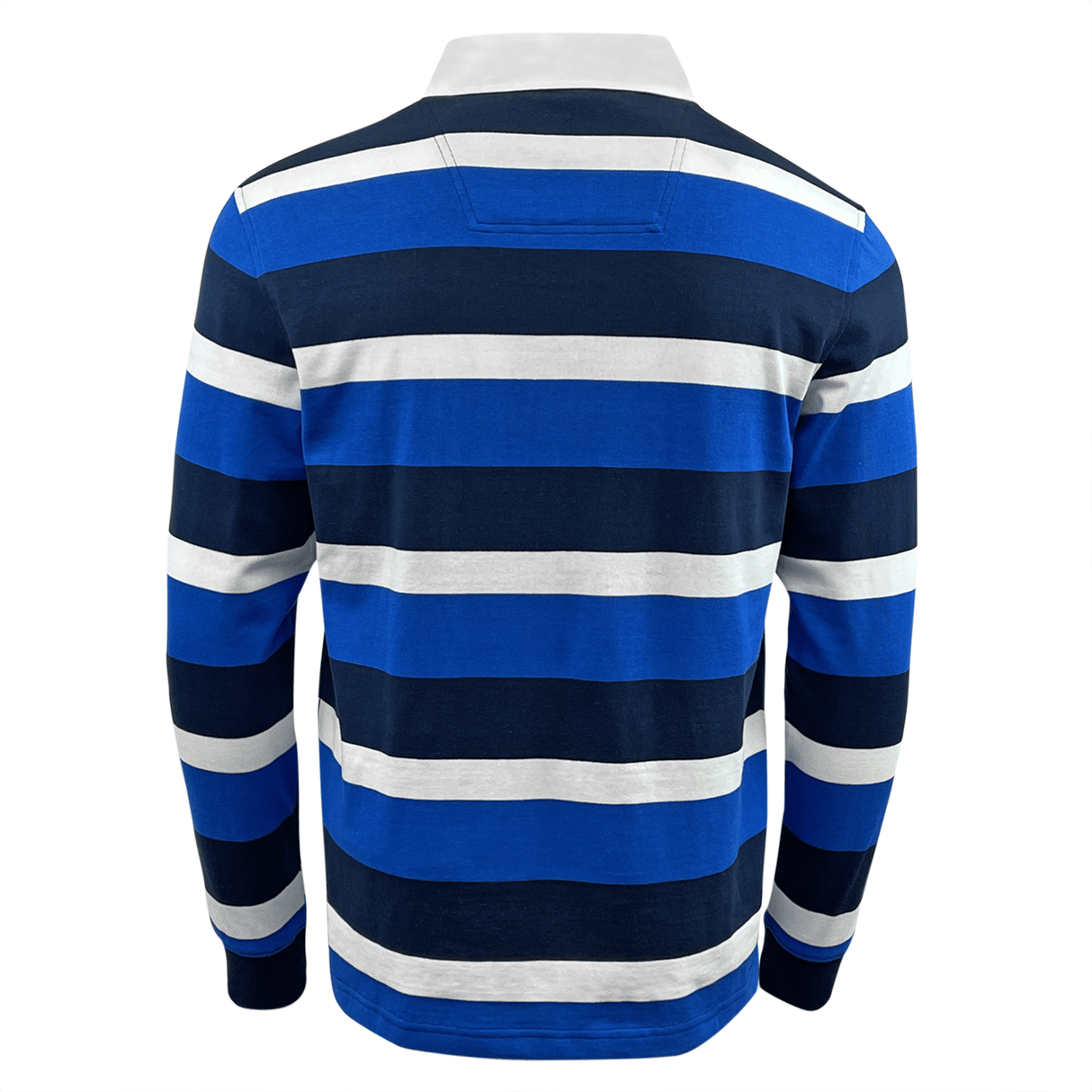 Canterbury Fundamentals Striped Long Sleeve Rugby Jersey displayed on a mannequin.