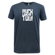 Just In: A dark blue Ruck You! Supersoft Tee - 99 Collection by WRS LAT with "RUCK YOU!" printed in bold white letters on the front, part of our 99 Collection.