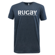 Heather blue Rugby: The Rest is Just Details Supersoft Tee from WRS LAT with the word "rugby" in large white letters and the phrase "the rest is just details" beneath in smaller white text.