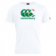 The Canterbury South Africa CCC Flag Club T-Shirt by WRS Canterbury is a white tee showcasing the iconic green, blue, and yellow Kiwi Logo with "canterbury" underneath, celebrating South Africa.