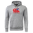 The WRS Canterbury Samoa CCC Flag Club Hoodie is a gray sweatshirt with a hood, kangaroo pocket, and features a large red and blue Canterbury logo on the chest, perfect for showcasing your sporty style while staying cozy.