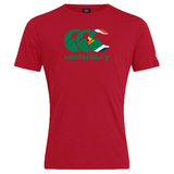 Canterbury South Africa CCC Flag Club T-Shirt by WRS Canterbury is crafted from a comfortable cotton blend and features a green and white "CCC" logo, the Canterbury Kiwi Logo, and the word "canterbury" below.