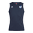 Navy blue sleeveless sports shirt with a white and blue Scottish flag emblem on the left chest, representing the Scotland Shield Club, and an EMB Canterbury logo on the right shoulder. Introducing the Scotland Shield Club Dry Singlet by EMB Canterbury.