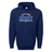 The WRS Augusta Nations of Rugby Scotland Wordmark 60/40 Pullover Hoodie in navy blue showcases the Scotland Rugby wordmark and logo prominently on the chest. It includes a convenient front pocket and drawstrings on the hood for adjustable comfort.