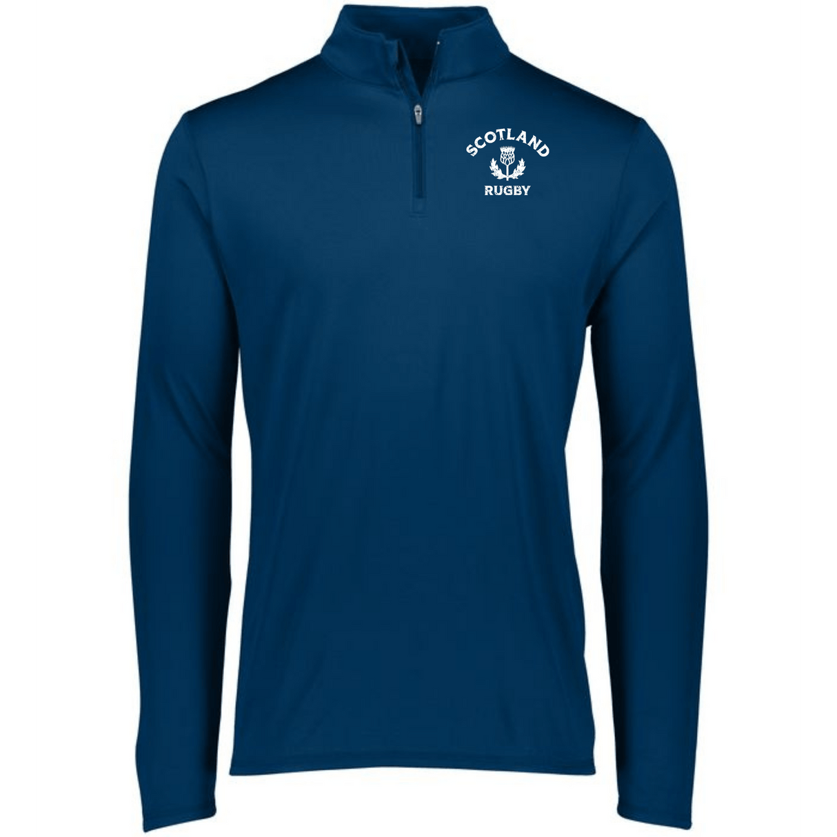 The Nations of Rugby Scotland Rugby 1/4 Zip Pullover by EMB Augusta features wicking technology.