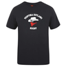 The Ventura Outlaws Rugby Club Plain Tee by Canterbury from WRS Canterbury is a black t-shirt featuring the "Ventura Outlaws Rugby" text and an image of a hat-wearing figure with a red bandana over their face. This comfortable t-shirt is also customizable to suit your personal style.