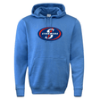 The Stormers 60/40 Pullover Hoodie by WRS Augusta is a blue fleece hooded sweatshirt adorned with the "STORMERS" logo on the front, making it ideal for demonstrating your support for the South Africa Stormers rugby team.