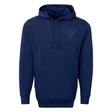 EMB Augusta’s USA Tonal 60/40 Fleece Pullover Hoodie is a navy blue hooded sweatshirt featuring a front pocket, adjustable drawstrings, and a subtle USA Rugby logo on the left chest. This hoodie showcases a navy tone-on-tone design, making it ideal for any USA Rugby fan.