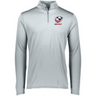 A men's grey USA Rugby 1/4 zip pullover with the logo of the Columbus Blue Jackets, by EMB Augusta.