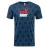 A blue WRS LAT USAR Five-Star Throwback Logo Tee.