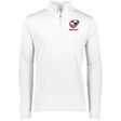 A white men's USA Rugby 1/4 Zip Pullover with a logo on the front from EMB Augusta.