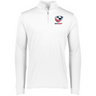 A white men's USA Rugby 1/4 Zip Pullover with a logo on the front from EMB Augusta.