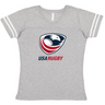 A WRS LAT USA Rugby Women's Vintage V-Neck Tee with an eagle on it.