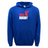 The WRS Augusta USA Rugby Throwback 60/40 Pullover Hoodie, in blue, showcases "USA RUGBY" and an eagle graphic in red and white on the front—perfect for Eagles fans.