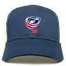 An EMB Alpha Broder Eco Trucker Cap with the USA Wheelchair Rugby rc logo on it.