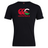 The Canterbury Wales CCC Flag Club T-Shirt by WRS Canterbury features a black cotton blend, adorned with a red and white Canterbury Kiwi logo and a dragon next to "canterbury" on the front.