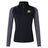 The Western Michigan University Men's Rugby Women's Elite First Layer by Canterbury from EMB Canterbury is a black and gray long-sleeve pullover featuring a rugby team logo and a quarter-zip design. It is crafted with honeycomb fabric for enhanced breathability, while the VapoDri technology ensures efficient moisture-wicking to keep you comfortable during play.