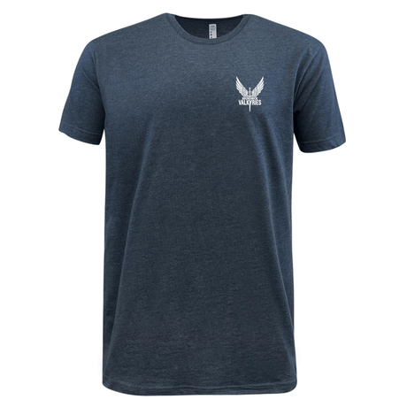 A comfortable Brunswick Valkyries Fine Jersey Tee with a white logo on it. (Brand: WRS LAT)