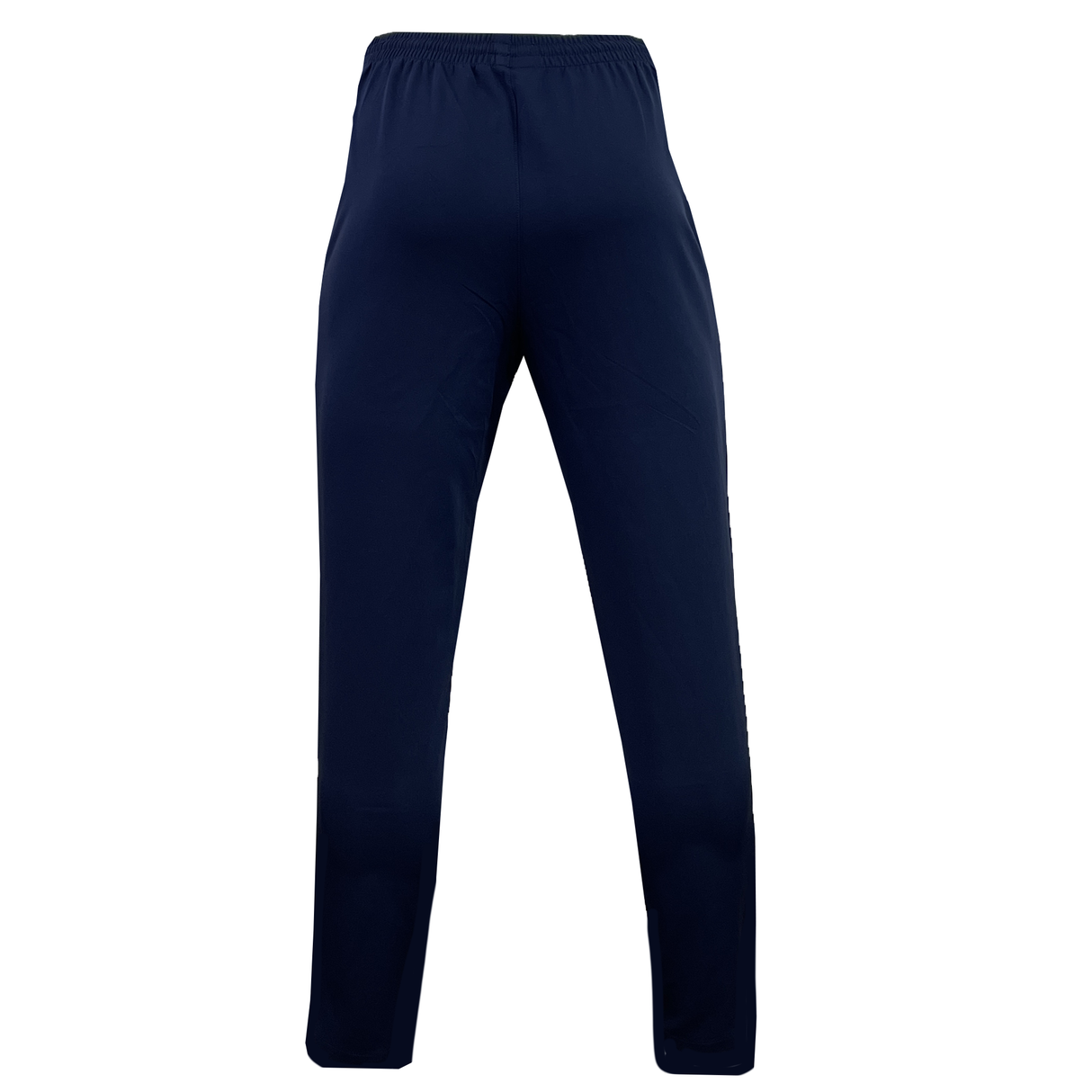 A pair of Women's USA Rugby Track Pants by Castore in navy blue, featuring an elastic waistband, set against a plain white background.