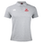 The Alabama Rugby Alliance Waimak Polo by EMB Canterbury is a gray rugby polo shirt adorned with a striking red logo on the chest and a white logo on the shoulder. It is crafted from a comfortable cotton polyester blend.