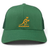 Introducing the Wallabies Retro Trucker Cap by EMB Alpha Broder - this green cap boasts a vibrant yellow kangaroo logo and "Wallabies" embroidered on the front, celebrating Australia's rugby team with a timeless snapback closure.