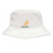 The Wallabies Rugby Crusher Bucket Hat by EMB Alpha Broder is a white, cotton twill hat featuring the iconic Wallabies logo with a yellow kangaroo and green text, making it perfect for sun protection.