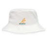 The Wallabies Rugby Crusher Bucket Hat by EMB Alpha Broder is a white, cotton twill hat featuring the iconic Wallabies logo with a yellow kangaroo and green text, making it perfect for sun protection.