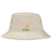 The Wallabies Rugby Crusher Bucket Hat by EMB Alpha Broder, crafted from beige cotton twill, features a yellow kangaroo logo and the word "Wallabies" in green on the front. It's perfect for sun protection and showcasing your team spirit.