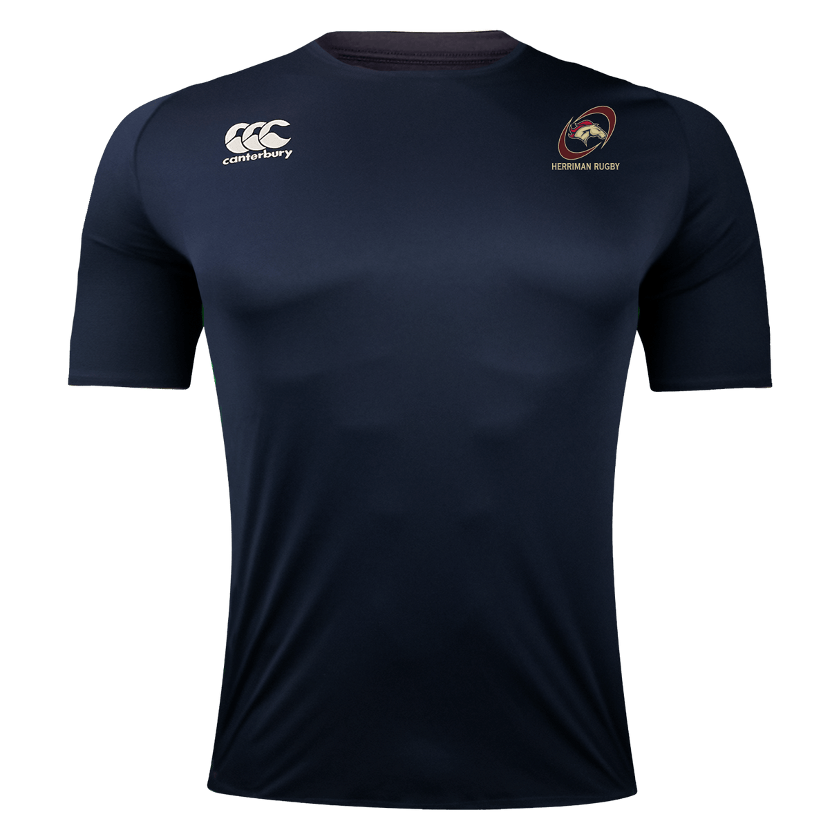 A Herriman High School Canterbury Core Vapodri Superlight Rugby T-Shirt with the WRS Canterbury logo on the front.