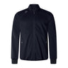 Canterbury Elite Windstopper Jacket: Black sports jacket with a full zipper, stand-up collar, and two zippered side pockets, offering comfortable fit and displayed on a white background.